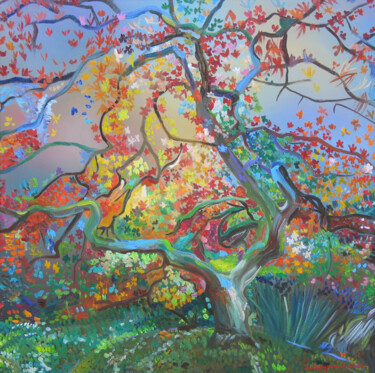 Tree 7. 绘画 标题为“Tree 7.” 由Ruth Dubayová, 原创艺术品, 油 安装在木质担架架上