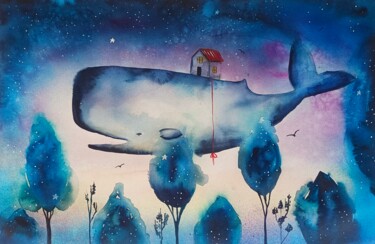 绘画 标题为“Between Stars and T…” 由Evgenia Smirnova, 原创艺术品, 水彩