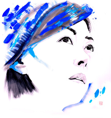 绘画 标题为“noriko looks up” 由Péchane, 原创艺术品, 丙烯