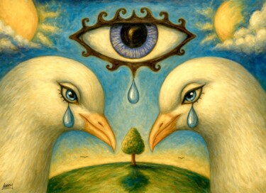 绘画 标题为“Doves For Peace 202…” 由Spencer Derry, 原创艺术品, AI生成的图像