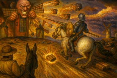 绘画 标题为“Galloping Towards G…” 由Spencer Derry, 原创艺术品, AI生成的图像