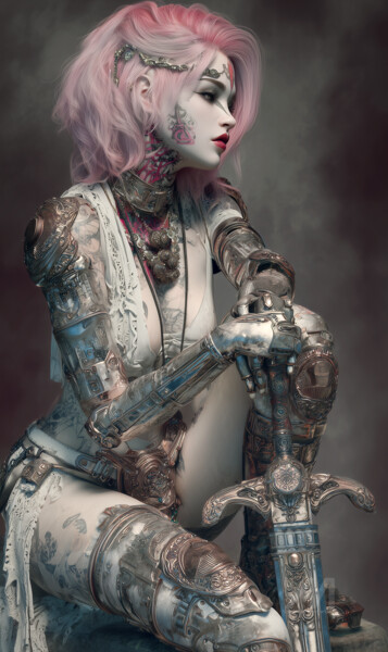 数字艺术 标题为“Cyber Glamour Knigh…” 由Artcypia, 原创艺术品, AI生成的图像