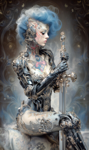 数字艺术 标题为“Cyber Glamour Knigh…” 由Artcypia, 原创艺术品, AI生成的图像