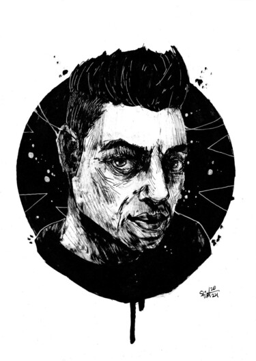 图画 标题为“Mr. Robot” 由Аксенов Руслан, 原创艺术品, 丙烯