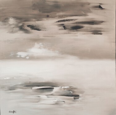 Peinture intitulée "Le lac gelé" par Colette Cauffet, Œuvre d'art originale, Acrylique Monté sur Châssis en bois