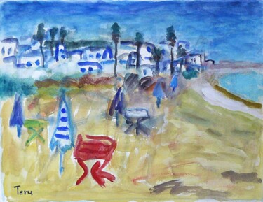 绘画 标题为“Moroccan beach” 由Terushige Matsumoto, 原创艺术品, 水粉