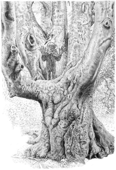 Dessin intitulée "Génie 1" par Frédéric Jammes, Œuvre d'art originale, Graphite