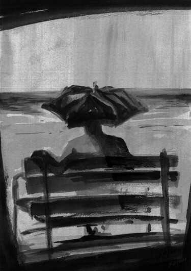 Pintura titulada "El Banco" por Salsor, Obra de arte original, Acuarela