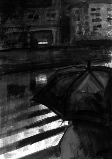 Pintura titulada "La espera" por Salsor, Obra de arte original, Acuarela