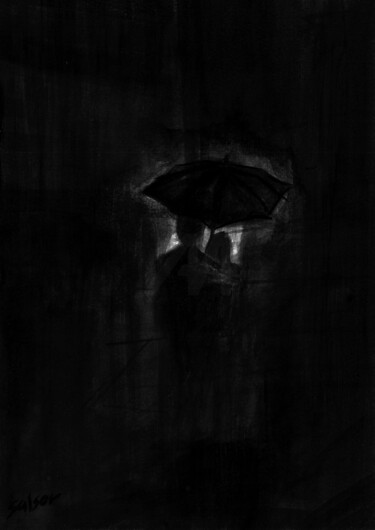 Pintura titulada "La Noche" por Salsor, Obra de arte original, Acuarela