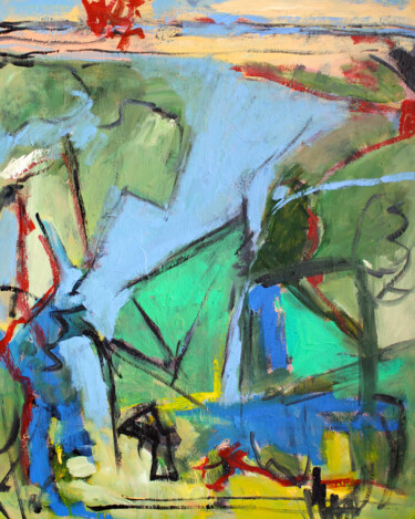 绘画 标题为“Composition 6027” 由Engelina Zandstra, 原创艺术品, 丙烯 安装在木质担架架上