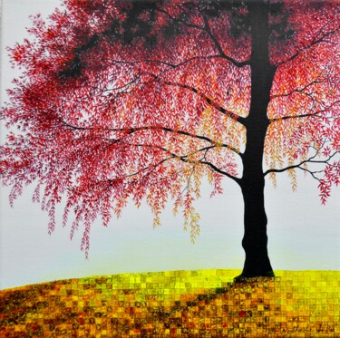 Painting titled "Lumière matinale" by Nathalie Si Pié, Original Artwork, Acrylic Mounted on Wood Stretcher frame