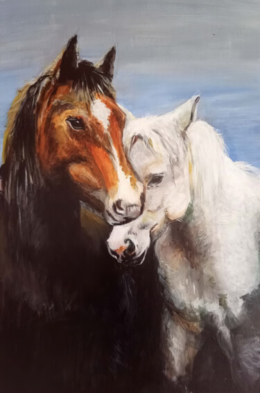 绘画 标题为“Horses” 由Nurgaliy Abdigaliyev, 原创艺术品, 油