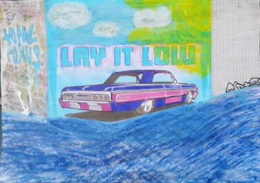 图画 标题为“Lay It Low” 由Lord Faz, 原创艺术品, 标记 安装在木质担架架上