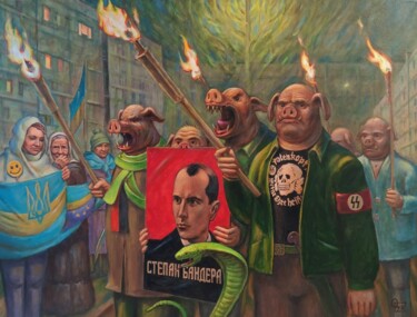 绘画 标题为“Украинцы и бандеров…” 由Oleg Gavrilov, 原创艺术品, 丙烯 安装在artwork_cat.上