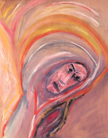 绘画 标题为“Donna In Dio” 由Claudio Mario Andrea, 原创艺术品, 丙烯 安装在木质担架架上