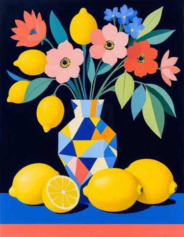 数字艺术 标题为“Lemon bouquet 2” 由Marianna Khegay (Marte_Anna), 原创艺术品, 2D数字工作