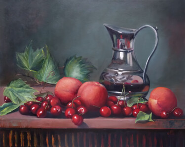 绘画 标题为“still life with fru…” 由Nurgaliy Abdigaliyev, 原创艺术品, 油