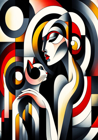 绘画 标题为“Abstract Woman and…” 由Lee Eggstein, 原创艺术品, 数字打印