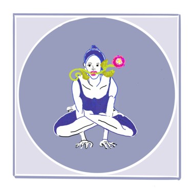 Hahnstellung (Kukkutasana) 数字艺术 标题为“Hahnstellung (Kukku…” 由Margarita Siebke, 原创艺术品, 数字油画