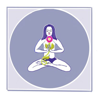 Lotussitz mit Gebet (Padmasana mit Anjali Mudra) 数字艺术 标题为“Lotussitz mit Gebet…” 由Margarita Siebke, 原创艺术品, 数字油画