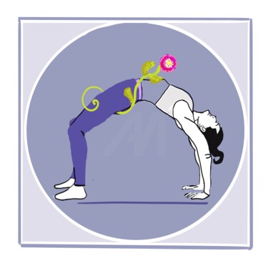Umgedrehte Tischhaltung (Purvottanasana) 数字艺术 标题为“Umgedrehte Tischhal…” 由Margarita Siebke, 原创艺术品, 数字油画