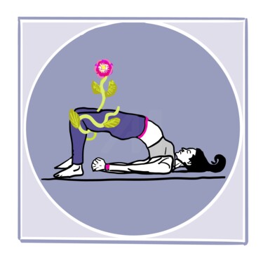 Schulterbrücke (Setu Bandha Sarvangasana) 数字艺术 标题为“Schulterbrücke (Set…” 由Margarita Siebke, 原创艺术品, 数字油画
