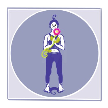 Berghaltung mit Gebet (Tadasana mit Anjali Mudra) 数字艺术 标题为“Berghaltung mit Geb…” 由Margarita Siebke, 原创艺术品, 数字油画