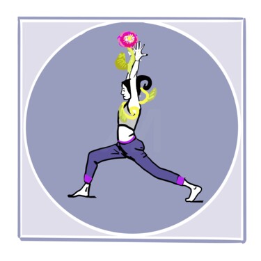 Krieger I (Virabhadrasana I) 数字艺术 标题为“Krieger I (Virabhad…” 由Margarita Siebke, 原创艺术品, 数字油画
