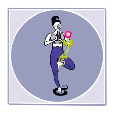 Baum (Vrikshasana) 数字艺术 标题为“Baum (Vrikshasana)” 由Margarita Siebke, 原创艺术品, 数字油画