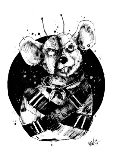 图画 标题为“Mr. Mars Mouse” 由Аксенов Руслан, 原创艺术品, 丙烯