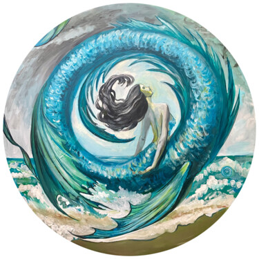 绘画 标题为“Mermaid Circle Dance” 由Aleksandra Cherepanova, 原创艺术品, 丙烯