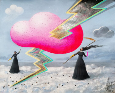 "Thunder pink cloud" başlıklı Tablo Serge Sunne tarafından, Orijinal sanat, Akrilik