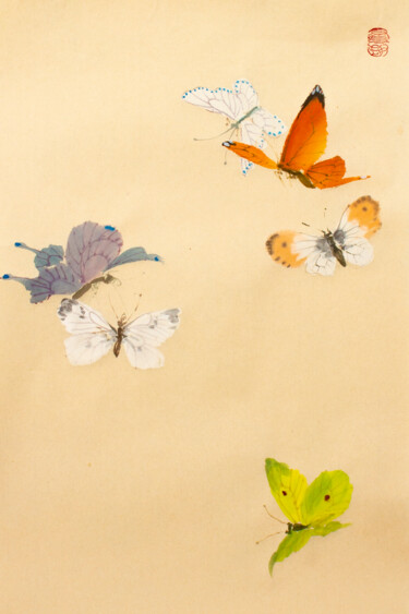 绘画 标题为“Butterflies” 由Kseniya Dueva, 原创艺术品, 墨