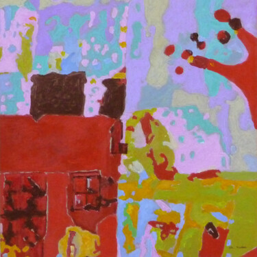 绘画 标题为“Maison rouge” 由Christian Vidal, 原创艺术品, 丙烯