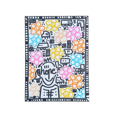绘画 标题为“Mr Hope Flower” 由Mr.Hope, 原创艺术品, 丙烯 安装在木质担架架上