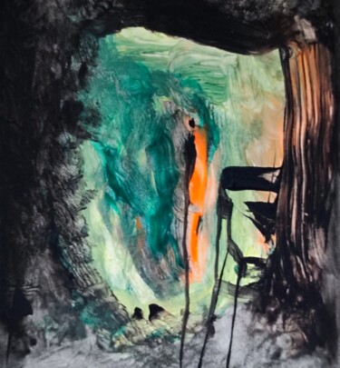 "Neon Orange - 27" başlıklı Tablo Milto Sideris tarafından, Orijinal sanat, Akrilik