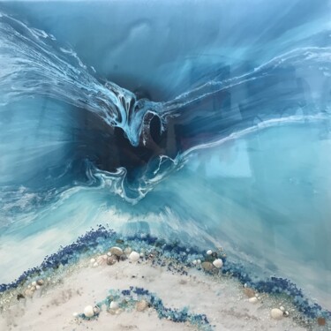 Painting titled "Crystal Clear. Ocea…" by Marie Antuanelle, Original Artwork, Acrylic Mounted on Wood Panel