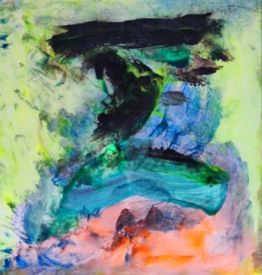 Schilderij getiteld "RnZ - Neon Yellow :…" door Milto Sideris, Origineel Kunstwerk, Acryl