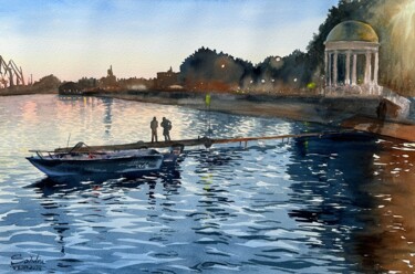 "Berdyansk.  Sea boa…" başlıklı Tablo Oleksandra Padushyna tarafından, Orijinal sanat, Suluboya