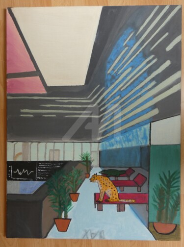 Malerei mit dem Titel "Badelandschaft Börse" von Tarvo Merkällinen, Original-Kunstwerk, Acryl