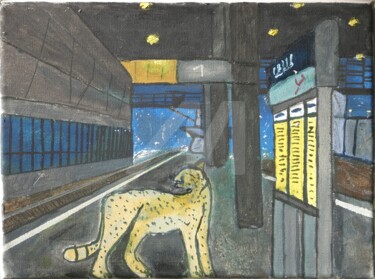 Malerei mit dem Titel "Not Amused" von Tarvo Merkällinen, Original-Kunstwerk, Acryl