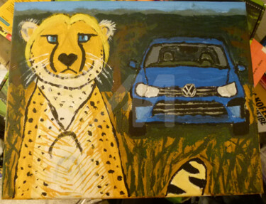 Malerei mit dem Titel "Wild Dessert 1" von Tarvo Merkällinen, Original-Kunstwerk, Acryl