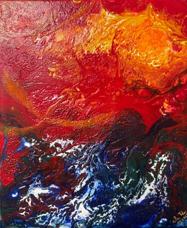 Painting titled "Flight (Полет)" by Lubov Cernyseva (AZIEL), Original Artwork, Acrylic Mounted on Other rigid panel