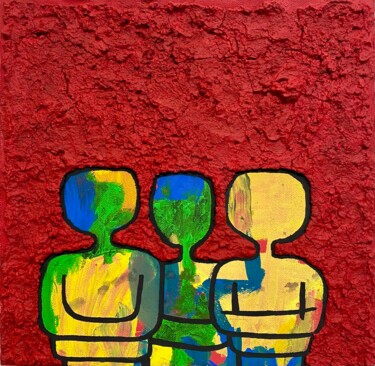 Painting titled "GESTURE, POSTURE &…" by Casper Ntshangase, Original Artwork, Acrylic Mounted on Wood Stretcher frame