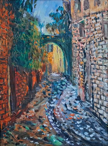 Peinture intitulée "Winding Pathway Thr…" par Askar Abuov, Œuvre d'art originale, Huile