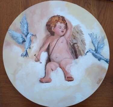 Malarstwo zatytułowany „Le petit angelot” autorstwa Vatitolo, Oryginalna praca, Olej