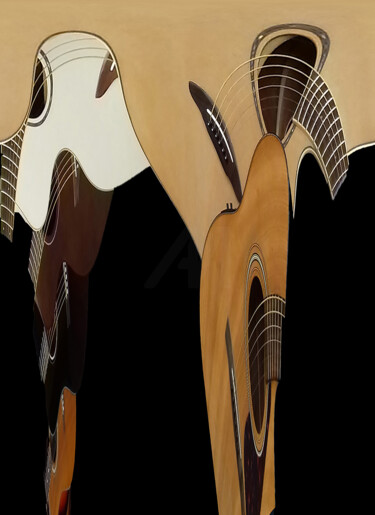 Arts numériques intitulée "Les Musiciens" par Christiane Michel-Grosjean, Œuvre d'art originale, Travail numérique 2D