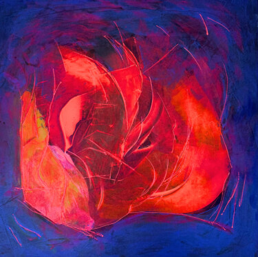 Peinture intitulée "Cosmic Kiss" par Venera Raya, Œuvre d'art originale, Acrylique