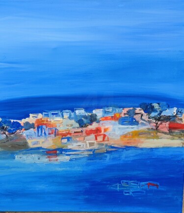 Ζωγραφική με τίτλο "L été" από  Marie Line Robert , Αυθεντικά έργα τέχνης, Ακρυλικό Τοποθετήθηκε στο Ξύλινο φορείο σκελετό